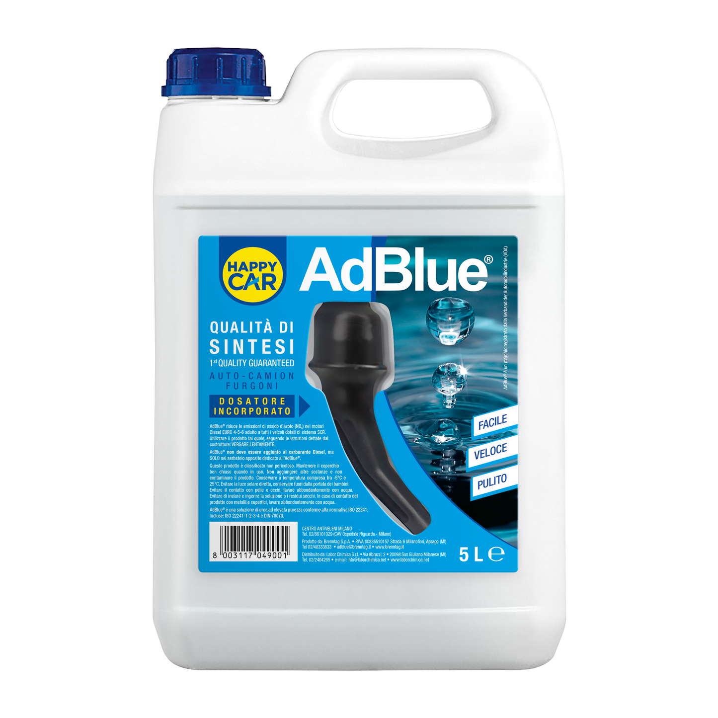Brenntag AdBlue 5L with Pouring Spout – Diesel Exhaust Fluid (DEF)