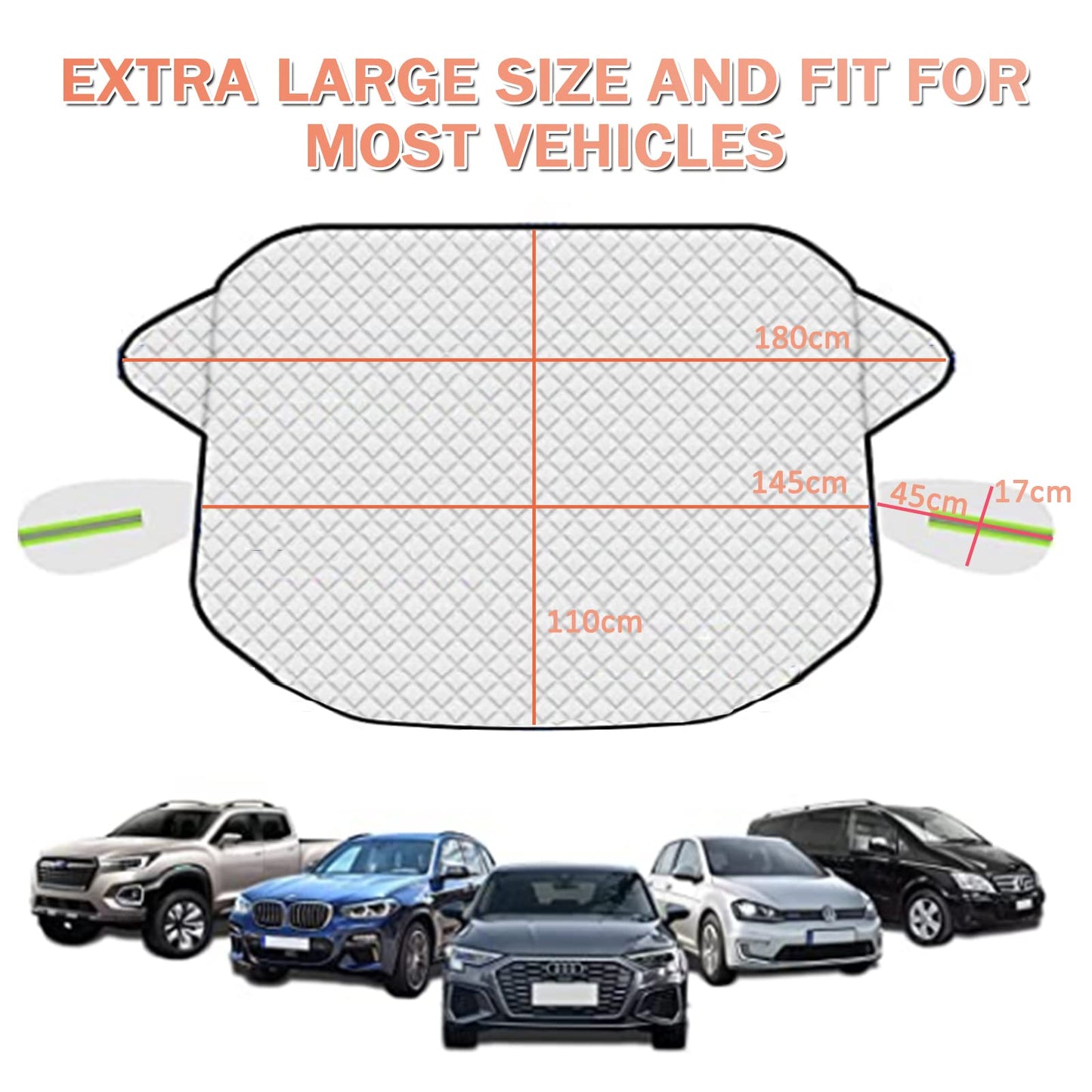 Magnetic Car Windscreen Cover – Anti-Ice, Anti-Frost & Anti-Hail Winter Windshield Protector for Most Vehicles