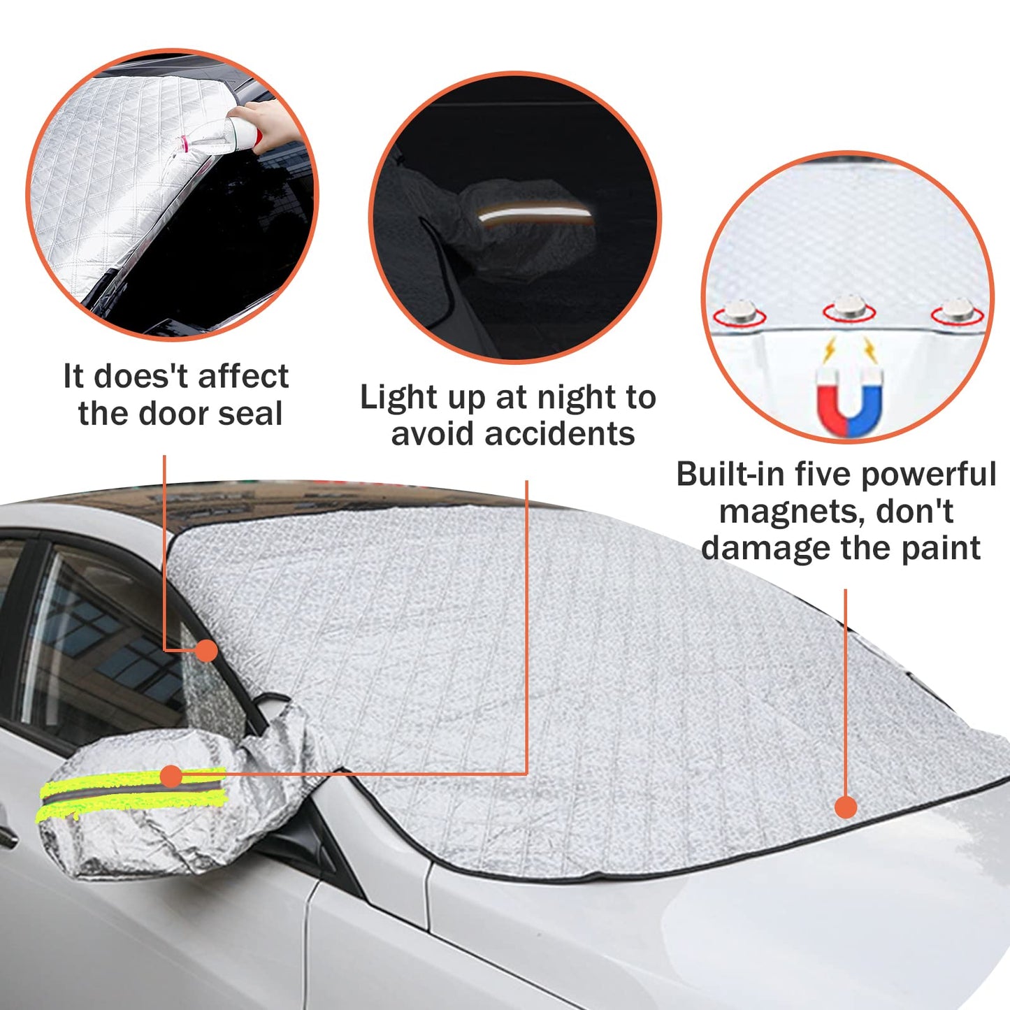 Magnetic Car Windscreen Cover – Anti-Ice, Anti-Frost & Anti-Hail Winter Windshield Protector for Most Vehicles