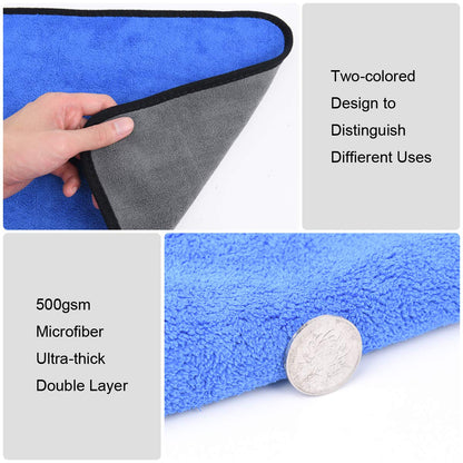 6 Pcs 30x40cm Car Microfiber Cloth Multi-Purpose Lint-Free Cleaning Cloth