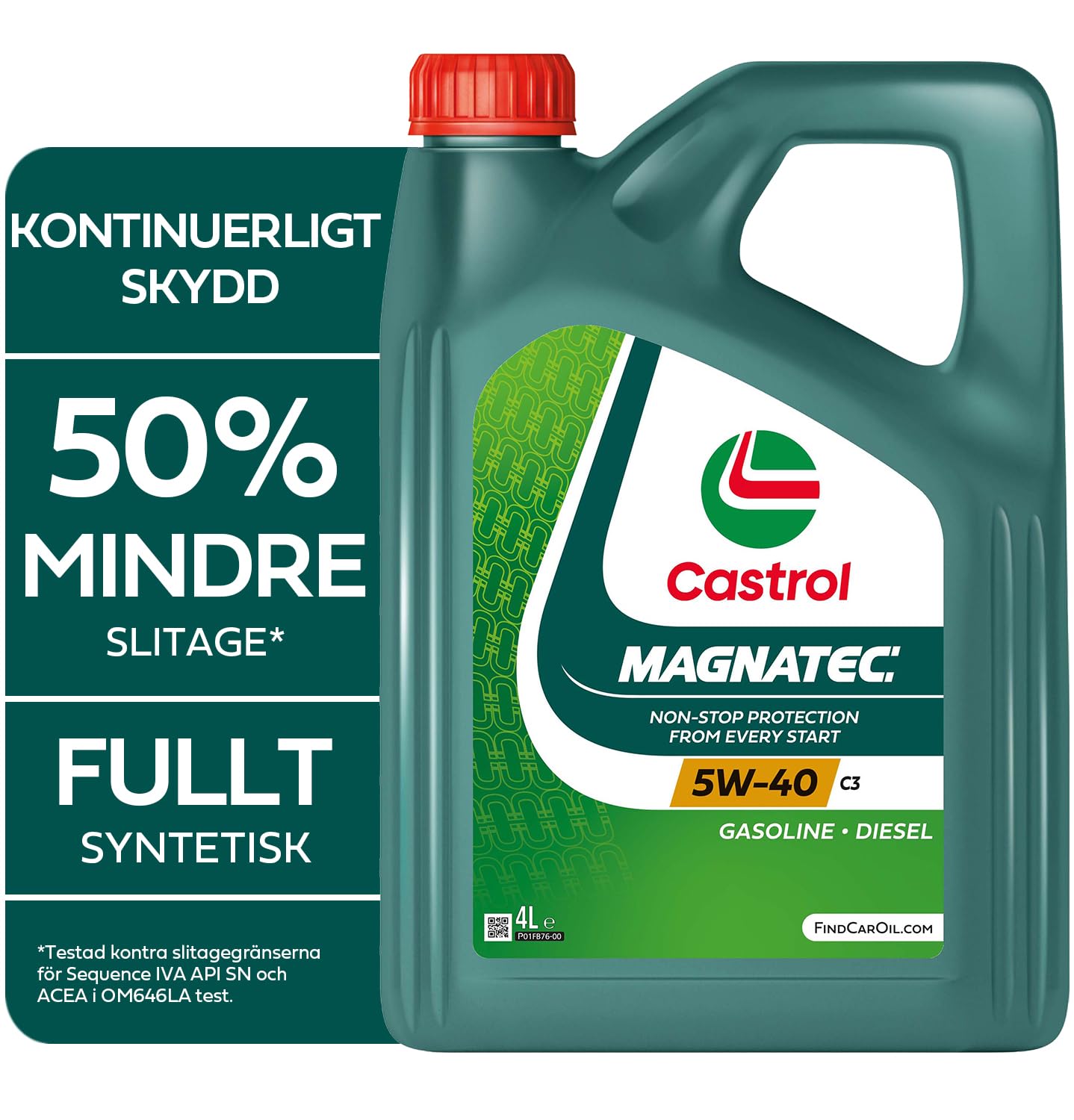 CASTROL Magnatec 5W-40 C3 Fully Synthetic Engine Oil – 4L, Dualock Technology, Reduces Engine Wear