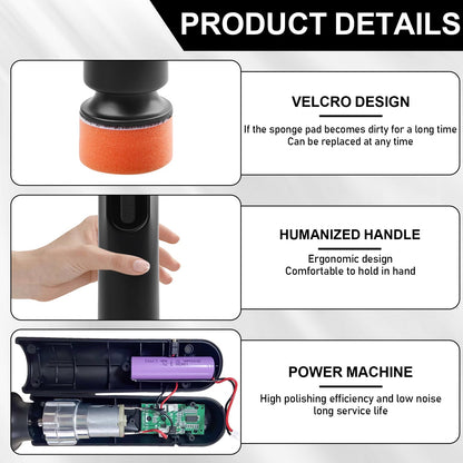 Portable Rechargeable Cordless Car Polisher – Scratch Repair, Waxing, and Windshield Polishing Machine