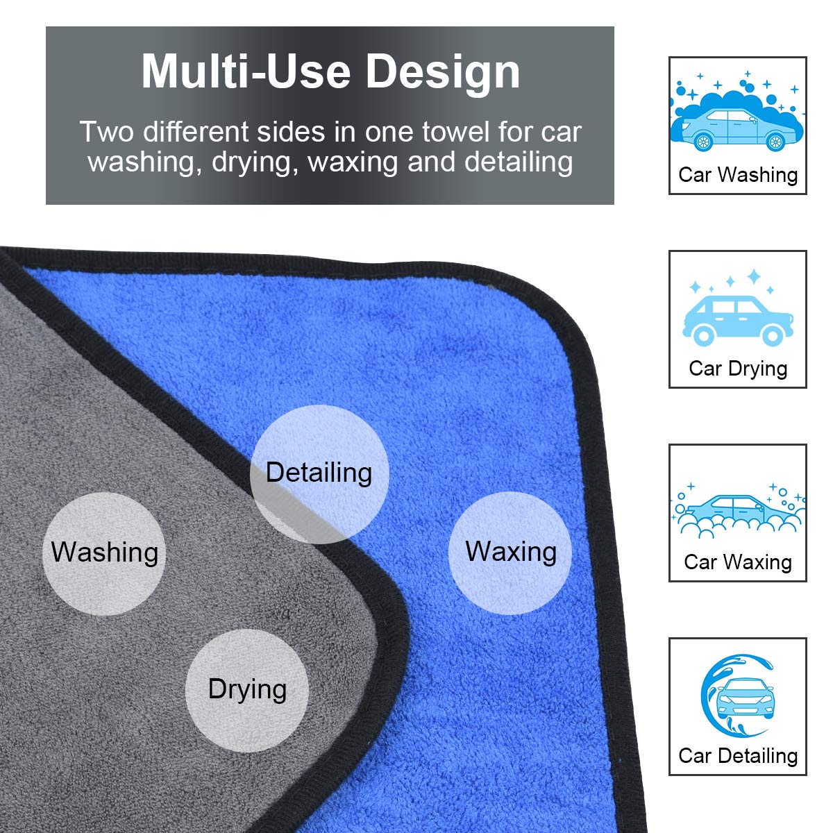 6 Pcs 30x40cm Car Microfiber Cloth Multi-Purpose Lint-Free Cleaning Cloth