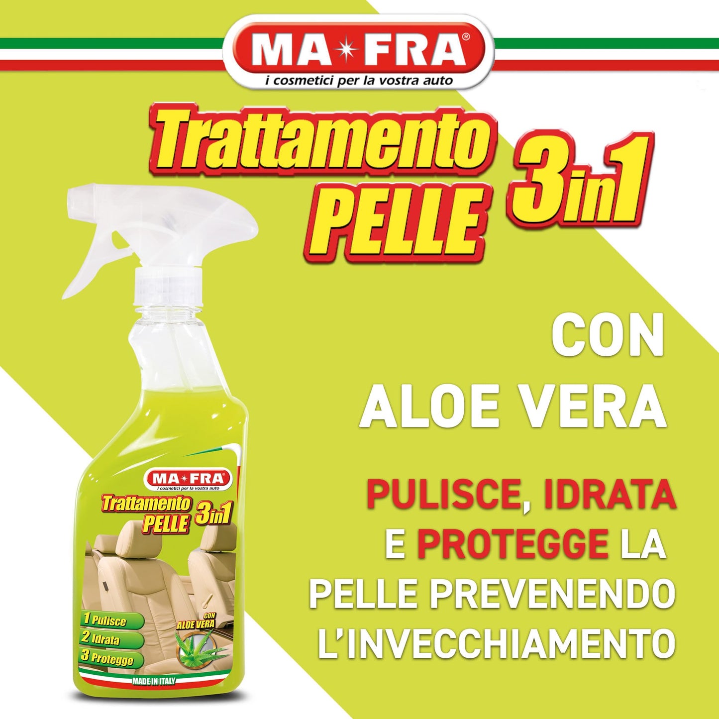 3-in-1 Leather Treatment 500ml – Cleans, Moisturizes & Protects Car