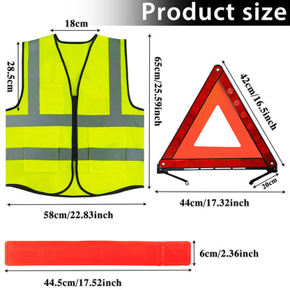 Zugelassenes 2-in-1-Auto-Notfallset mit Warndreieck und Warnweste