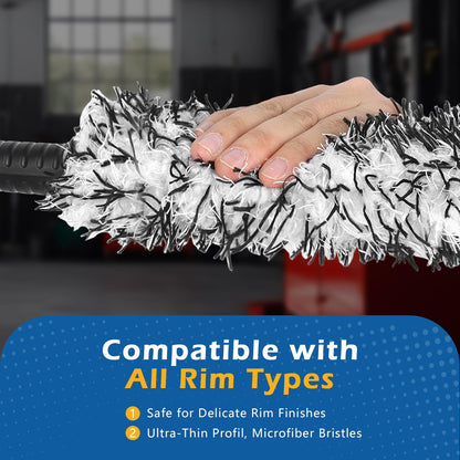 Microfibre Car Wheel Brush – Ultra-Flexible, Deep Cleaning, Scratch-Free