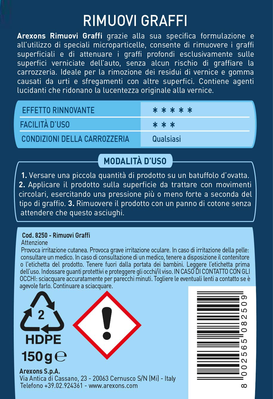 Arexons Scratch Remover Paste – Car Body Scratch Repair with Micro-Polishing Particles – Gentle on Paint – 150 g