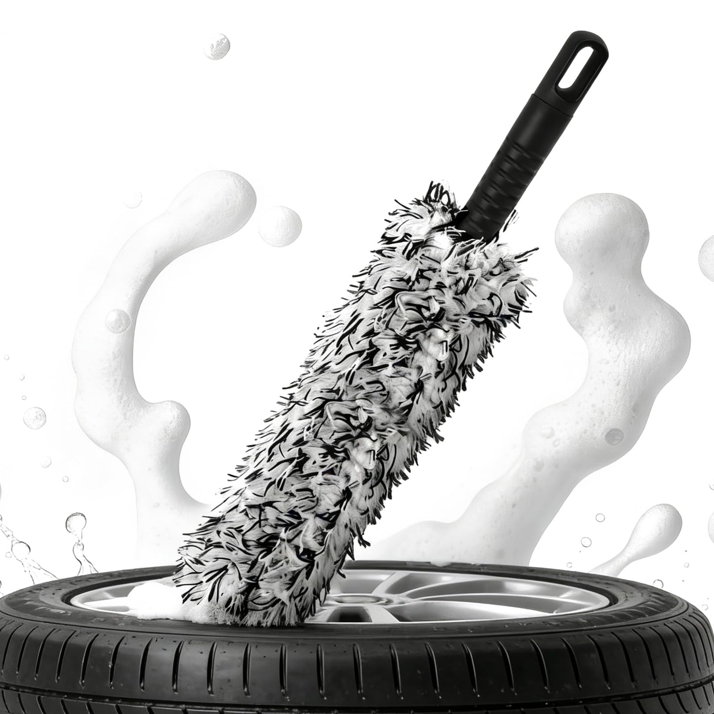 Microfibre Car Wheel Brush – Ultra-Flexible, Deep Cleaning, Scratch-Free