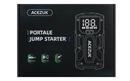 Tragbarer 5000-A-Starthilfe-Booster für Autos und Motorräder (bis 7,0 l Benzin / 5,5 l Diesel) mit LED-Licht und LCD-Display