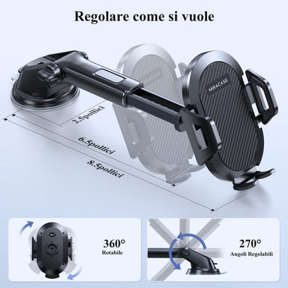 Miracase Universal-Autotelefonhalterung – 3-in-1-Halterung für Armaturenbrett, Windschutzscheibe und Lüftungsschlitze mit Saugnapf in Militärqualität