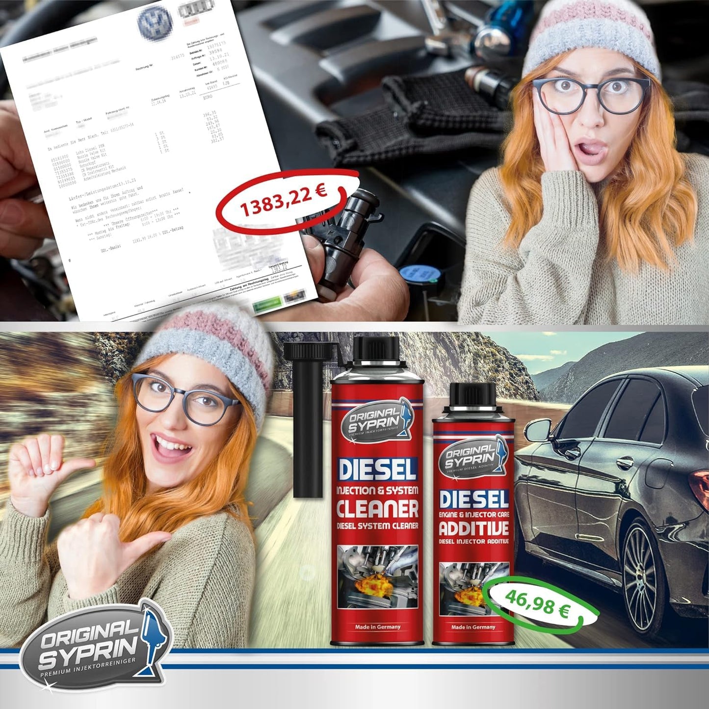 Diesel-Einspritzdüsenreiniger – 500 ml Additiv für Dieselmotoren, optimiert Einspritzdüsen