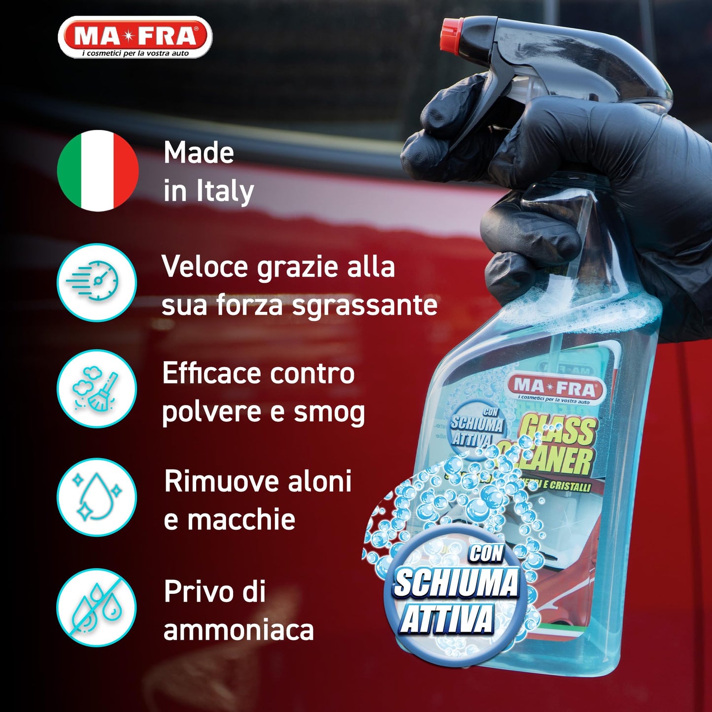 Glass Cleaner 500ml – Car Window Cleaner, Improves Visibility