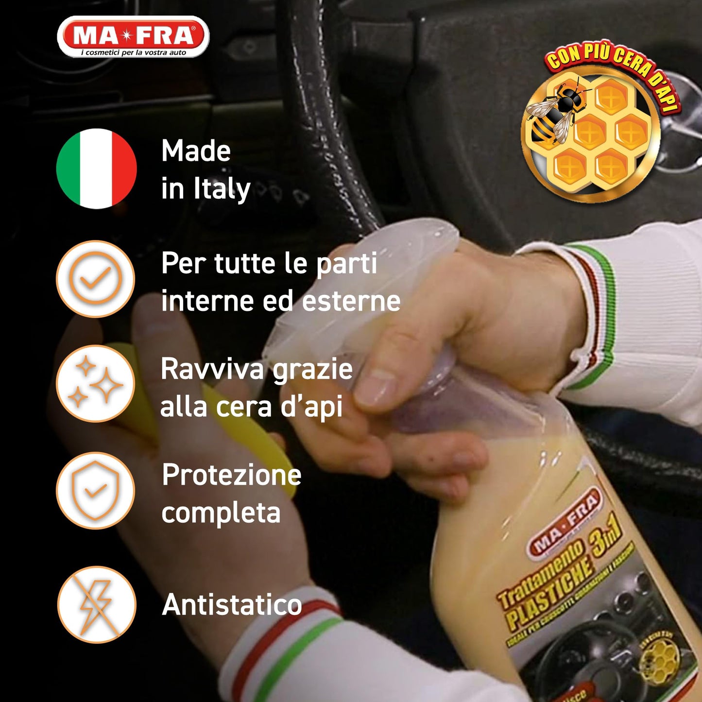 3-in-1 Plastic Treatment 500ml – Cleans, Revives & Protects Car Interior Plastics