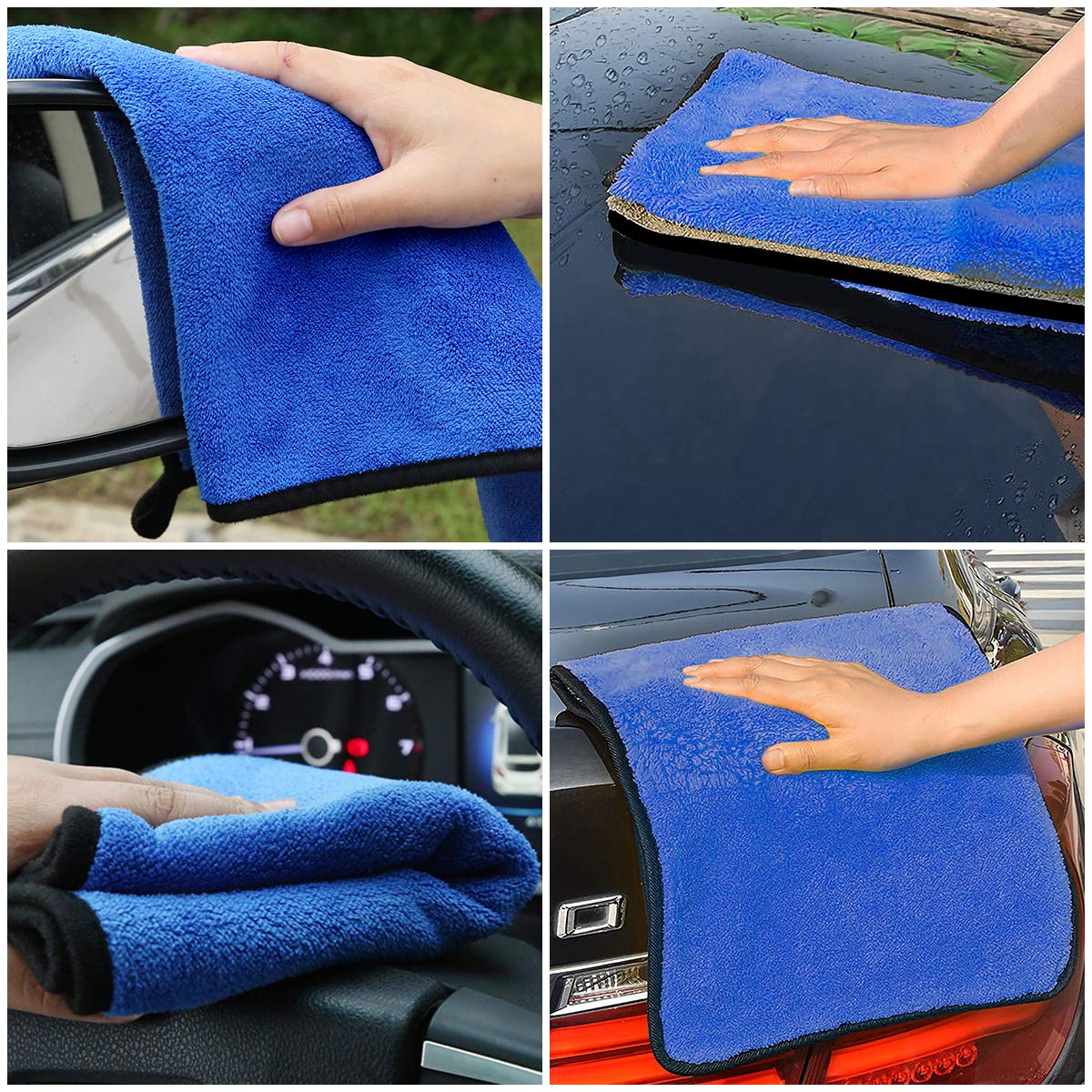 6 Pcs 30x40cm Car Microfiber Cloth Multi-Purpose Lint-Free Cleaning Cloth