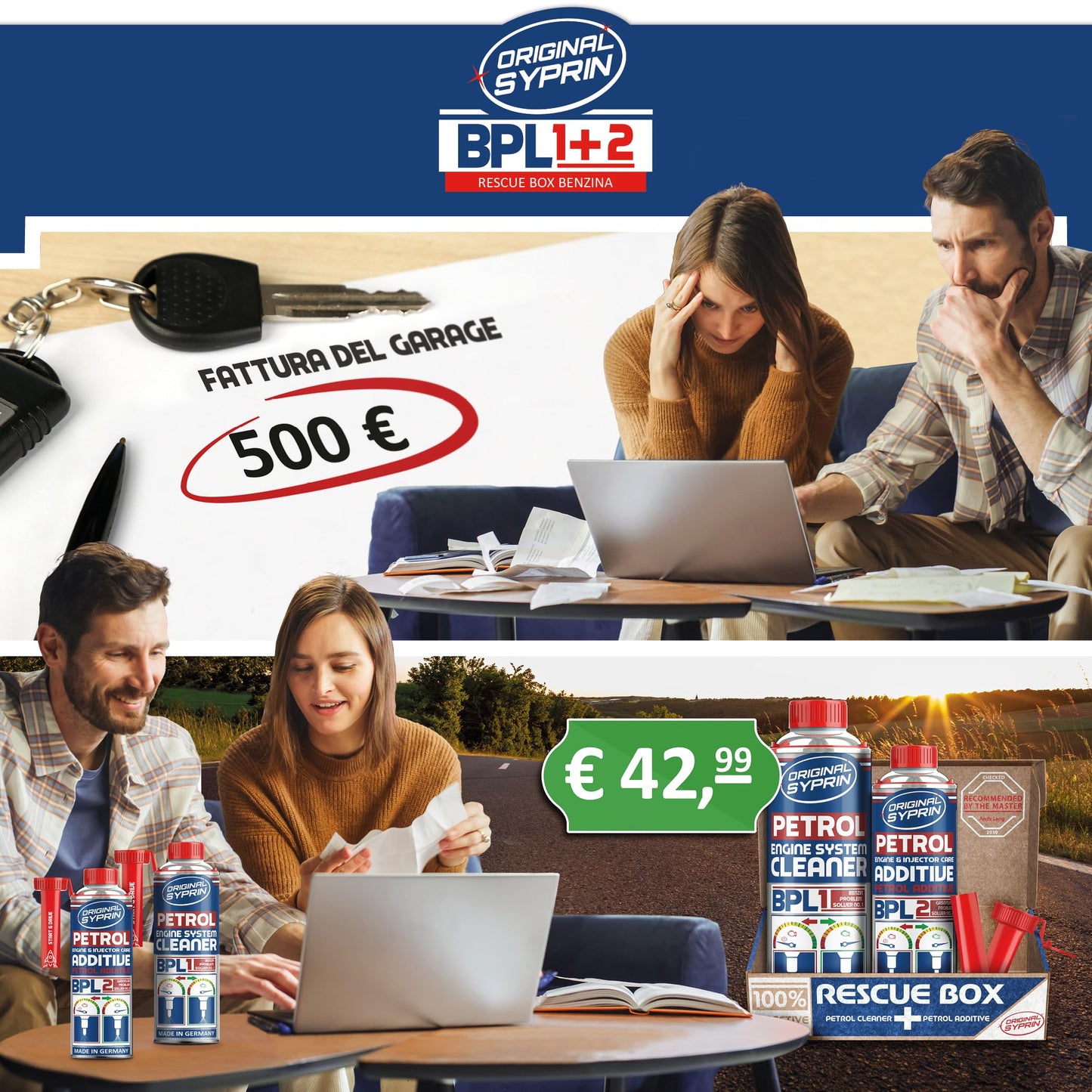 Fuel System Additive & Injector Cleaner – Engine Regenerating Treatment, 500 ml + 250 ml – For Petrol Engines, Turbo & Catalytic Converter Tested