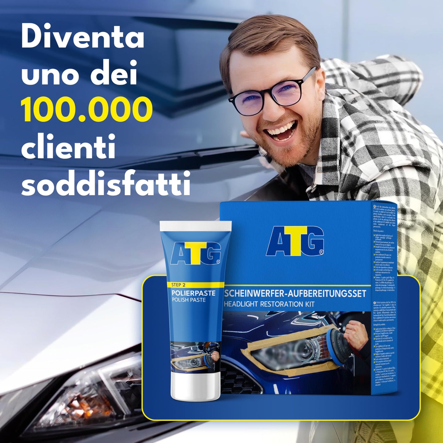 ATG Scheinwerfer-Erneuerungsset – Scheinwerferpolier- und Polymer-Restaurierungsset