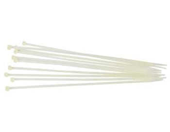 Kit of 10 White Cable Ties 4.8x300mm – Automotive & General Use